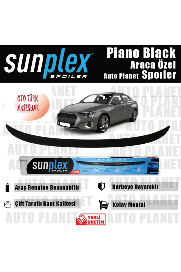 Audı A3 Sedan 2013-2019 Spoiler Piano Black (Enjensiyon Baskı) ürün görseli 1
