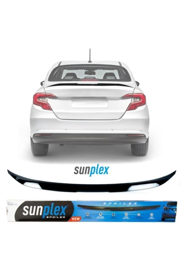 Fiat Egea Sedan Bagaj Üstü Spoiler Piano Black Enjeksiyon Baskı 2015-2020 ürün görseli 1