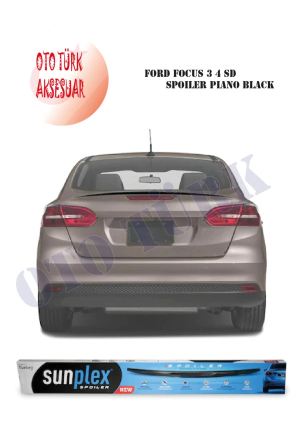Ford Focus 4 Sedan Spoiler Piano Black Sunplex A+ Kalite ürün görseli 1