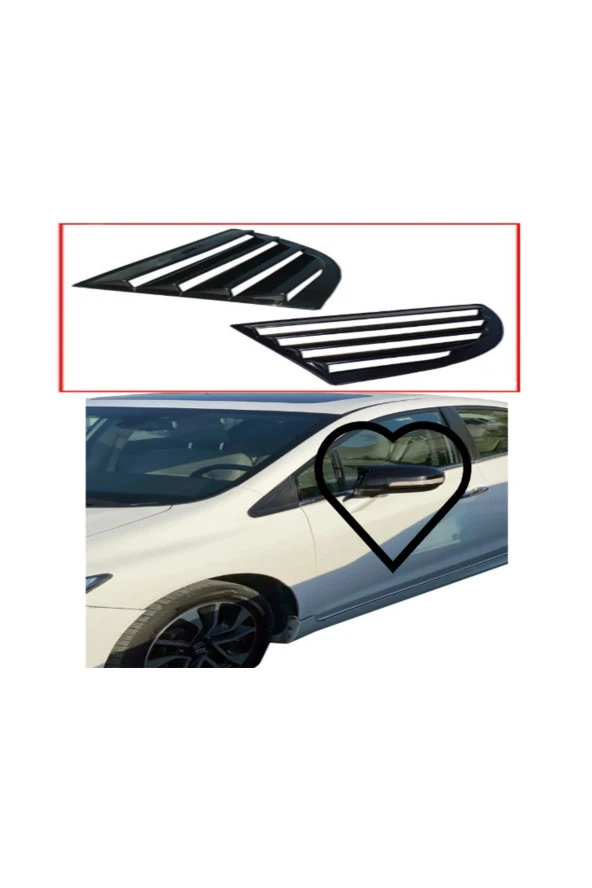 Honda Civic FB7 Yarasa Batman Ayna ve Kelebek Cam Rüzgarlığı 2li ürün görseli 1