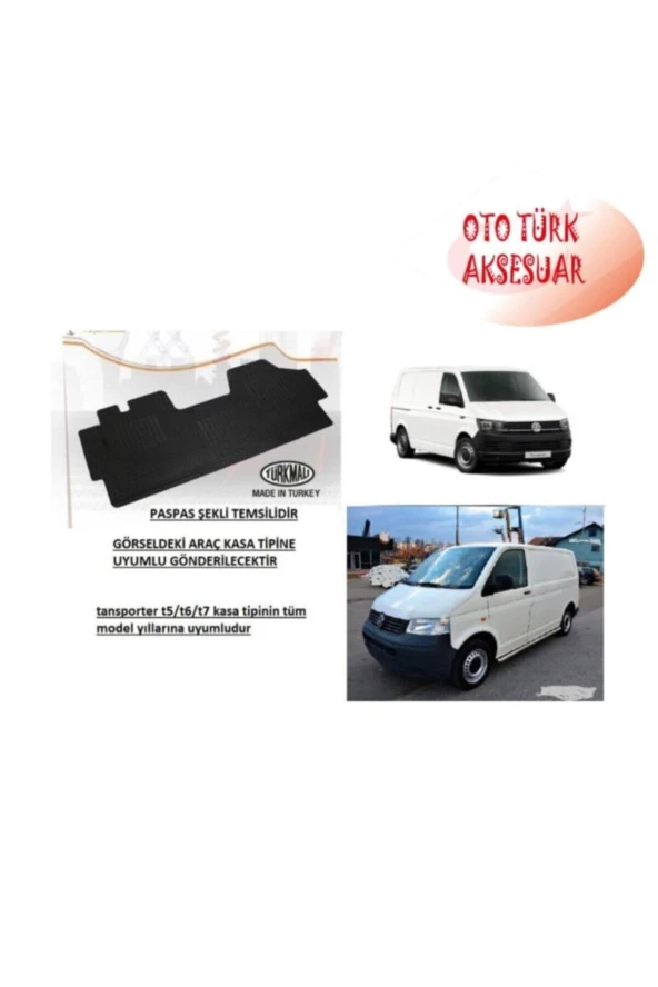Vw Transporter T5 - T6 - T7 Minibüs Ve Panelvan Kauçuk Paspas Ön ürün görseli 1