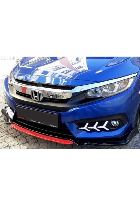 Civic Fc5 - Fk7 Ön Lip Kırmızı 4 Parça ürün görseli 1