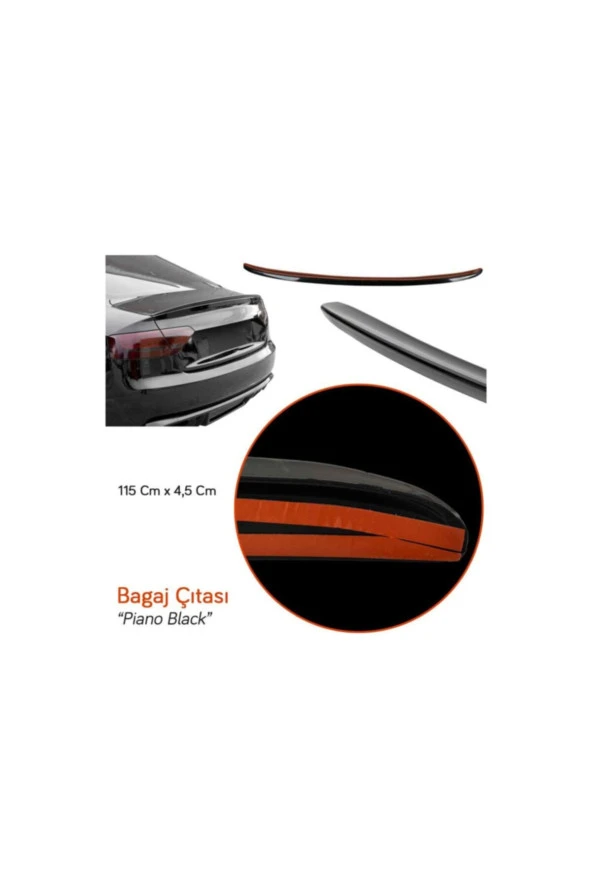 Carpi Bagaj Üstü Spoiler 120 Cm Bagaj Çıtası Pianoblack Universal ürün görseli 1