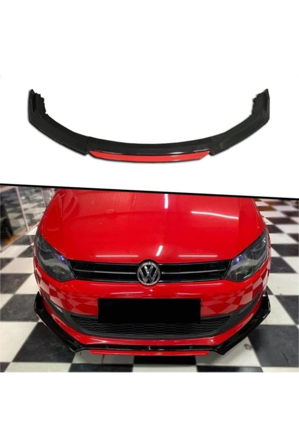 Volkswagen Oto Tuning Polo 2014-18 Aksesuar 4 Parça Tampon Ön Lip ürün görseli 1
