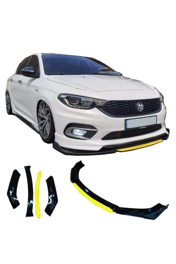 4 Parça Ön Lip Üniversal Ön Tampon Eki Piano Black Mavi ( Renk Belirtiniz ) ürün görseli 1