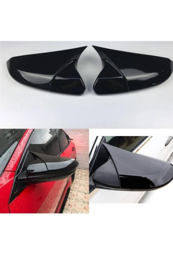 Volkswagen Polo 2009-2017 Uyumlu Piano Black Parlak Siyah Batman Yarasa Ayna Kapağı ürün görseli 1