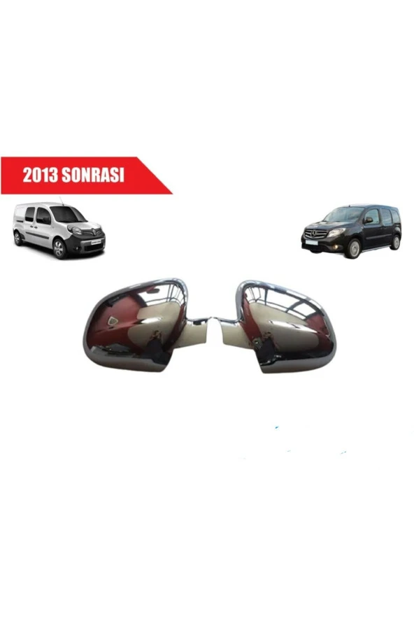 Reanult Kangoo Krom Ayna Kapağı 2013 Sonrası Sağ Sol 2 Parça Uyumlu ürün görseli 1