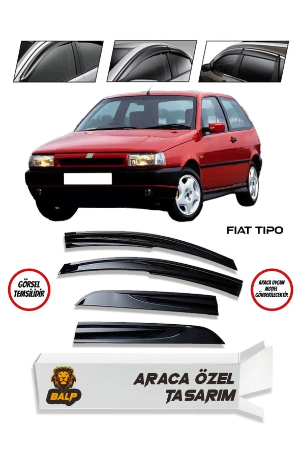 Fiat Tipo Mügen Cam Rüzgarlığı Tüm Kasalara Uyumlu 4 Lü Takım ürün görseli 1