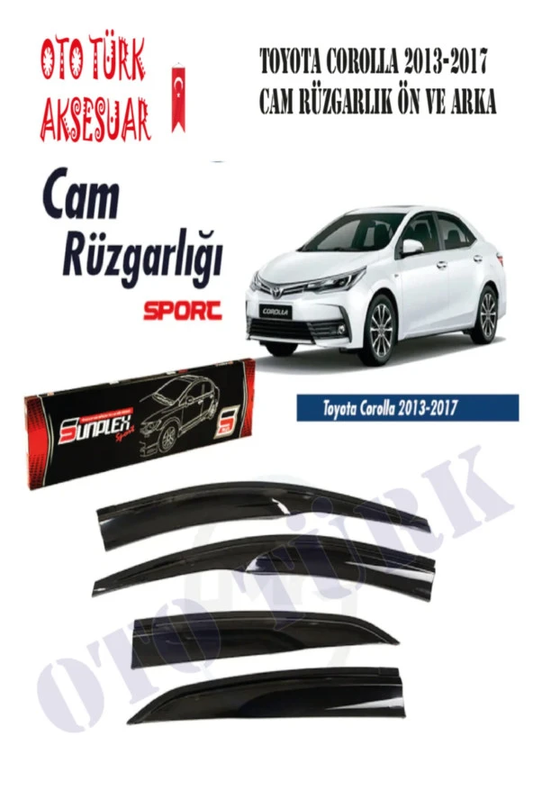 Toyota Corolla 2013 2017 Mugen Cam Rüzgarlık 4 Lü Takım ürün görseli 1