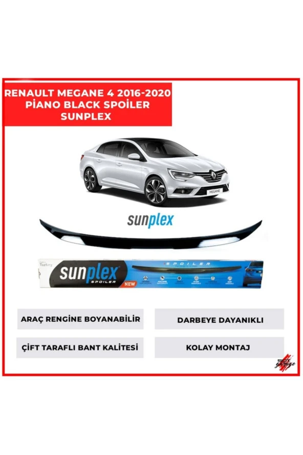Renault Megane4 Bagaj Üstü Spoiler Piano Black ürün görseli 1