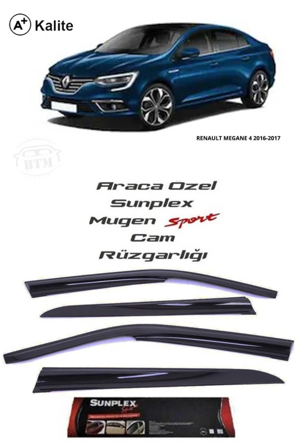 Renault Megane 4 Cam Rüzgarlığı Marka Mugen 4lü ürün görseli 1