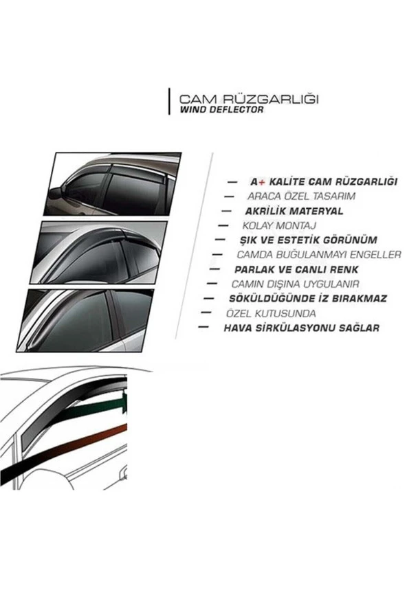 Honda Civic 12-16 Fb7 Cam Rüzgarlığı Marka Mugen 4lü ürün görseli 1