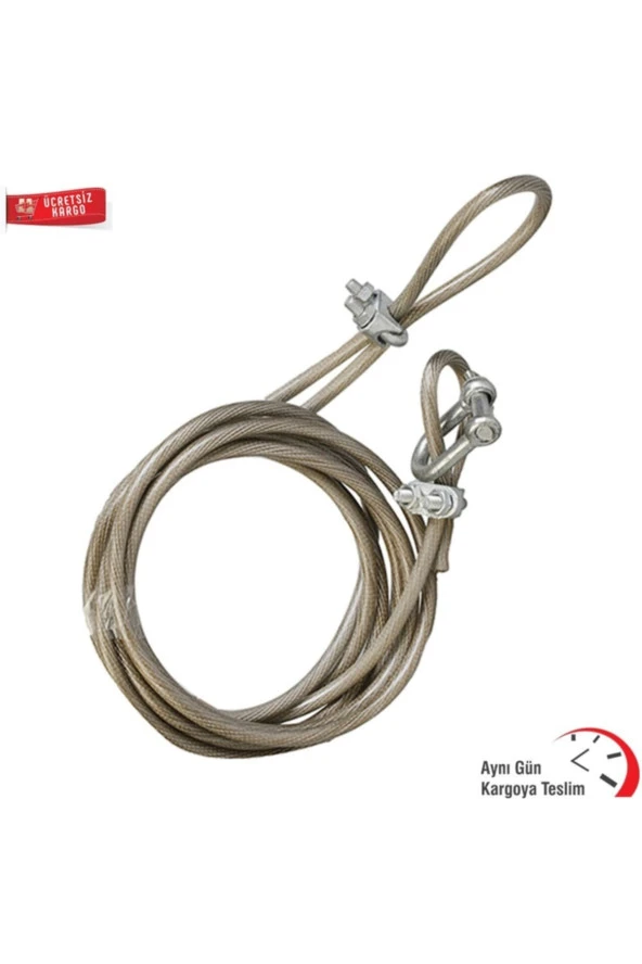 Çelik Oto Araç Çekme Izoleli Çeki Halatı 3.5 Metre 5-7 Mm ürün görseli 1