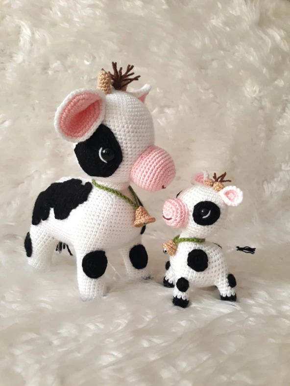 Buzu Sevimli Buzağı ve Buzi Amigurumi Organik Oyuncak ürün görseli 1