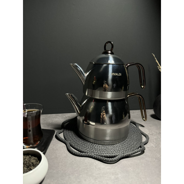 BENA LİFE Premium 4 Parça Çaydanlık 18/10 Paslanmaz Çelik Çaydanlık Takımı Aile Boy ürün görseli 1