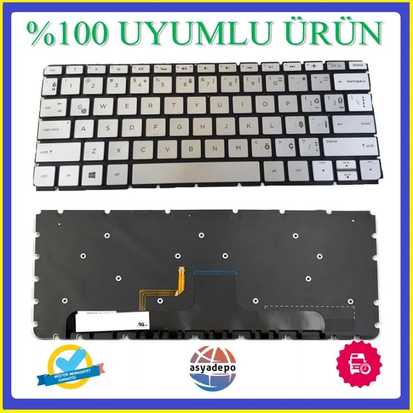 Hp Envy 13-ab000 Klavye Gri TR Işıklı ürün görseli 1