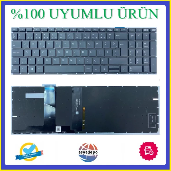 HP Probook 455 G8 Klavye Siyah Türkçe IŞIKLI ürün görseli 1