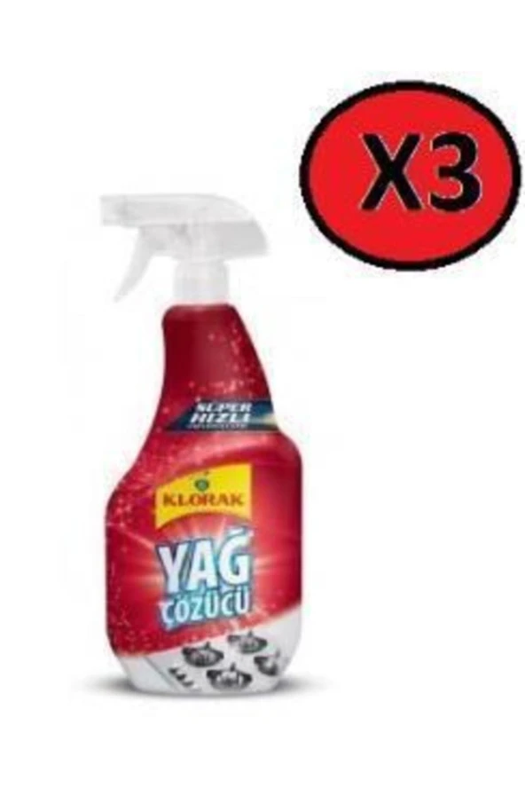 Klorak Yağ Çözücü Sprey 750 Ml X 3 Adet ürün görseli 1