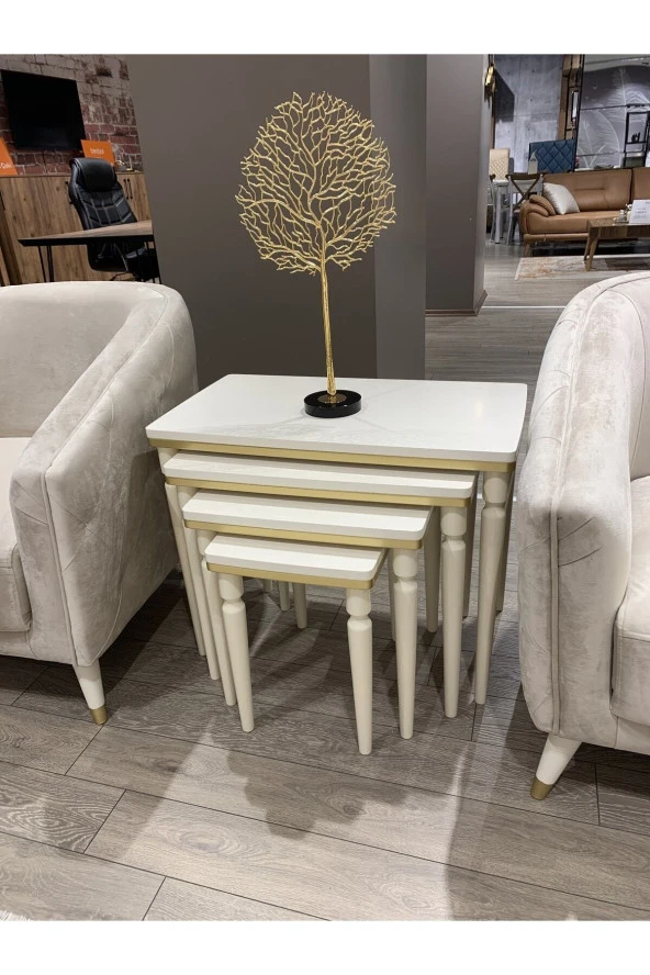 AKSET 4Lü Lüx Zigon Krem Gold - Resim 3