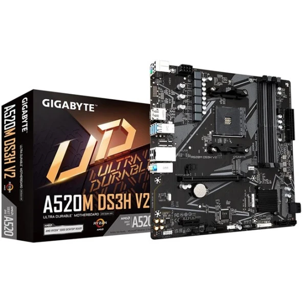 GIGABYTE Gigabyte A520M DS3H V2 AM4 Ryzen DDR4 Hdmi Dp ürün görseli 1