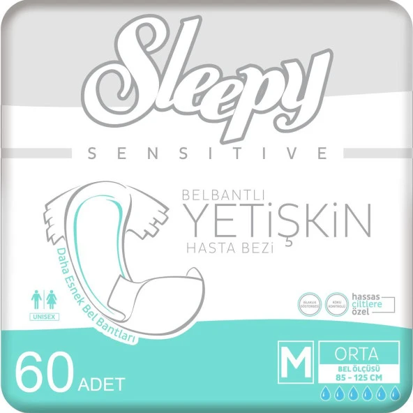 Sleepy 2'li Medium Yetişkin Hasta Bezi 30x2 (60 Adet) ürün görseli 1