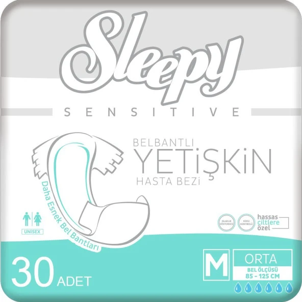 Sleepy Yetişkin Orta Boy (M) Hasta Bezi 30'lu ürün görseli 1