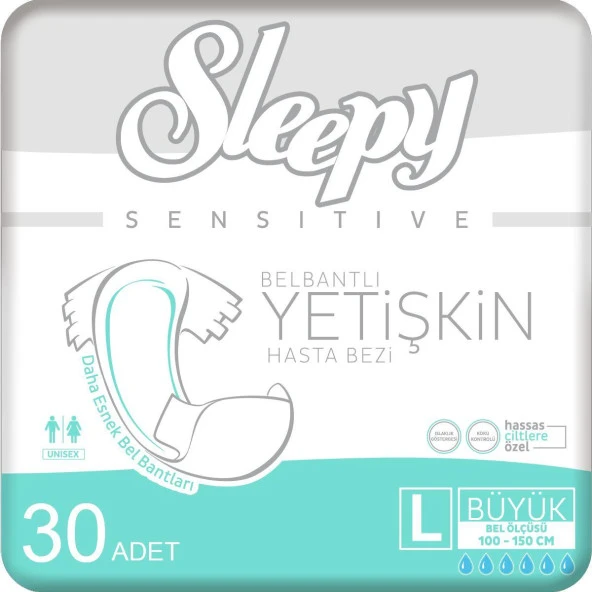Sleepy Yetişkin Büyük Boy (L) Hasta Bezi 30'lu ürün görseli 1