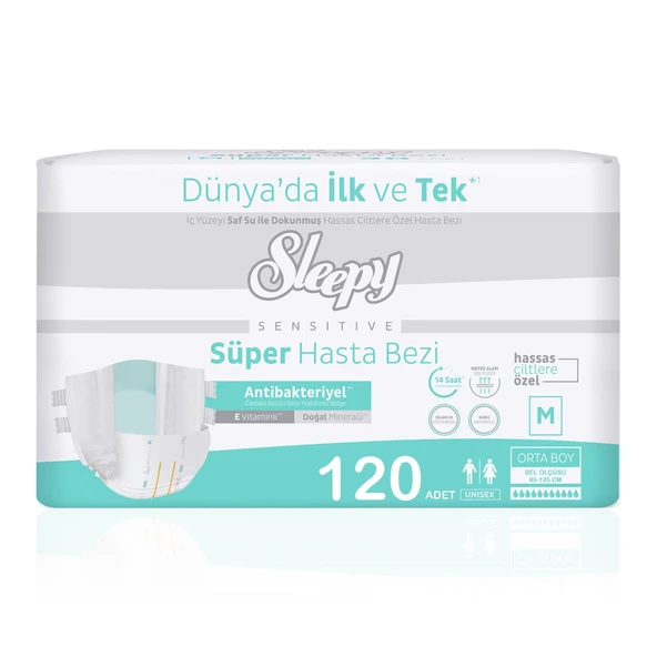Sleepy Belbantlı Hasta Bezi M-Medium Beden 120 Adet ürün görseli 1