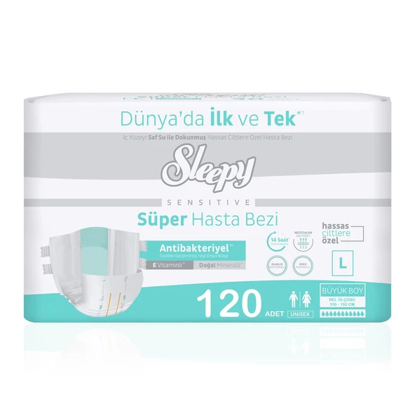 Sleepy Belbantlı Hasta Bezi L-Large Beden 120 Adet ürün görseli 1