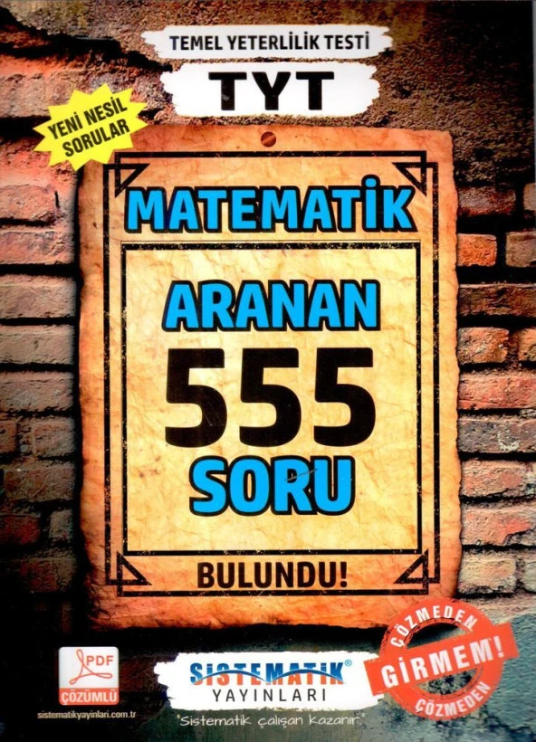 TYT Matematik 555 Aranan Soru Sistematik Yayınları ürün görseli 1