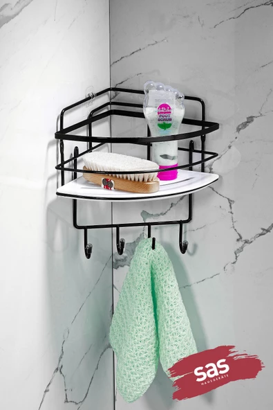Yapışkanlı Ömür Boyu Paslanmaz Kristal Ayarlanabilir Raf Banyo Düzenleyici Şampuanlık LK-01 SBSK ürün görseli 1