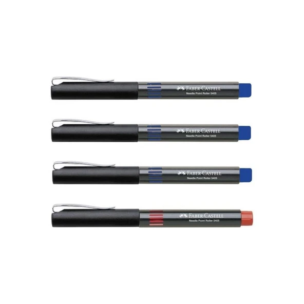 Faber-Castell 5405 Roller Kalem 0.5 Mm Iğne Uçlu 3 Mavi 1 Kırmızı ürün görseli 1