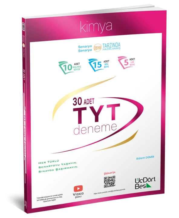 ÜçDörtBeş Yayınları TYT Kimya 30 Deneme ürün görseli 1