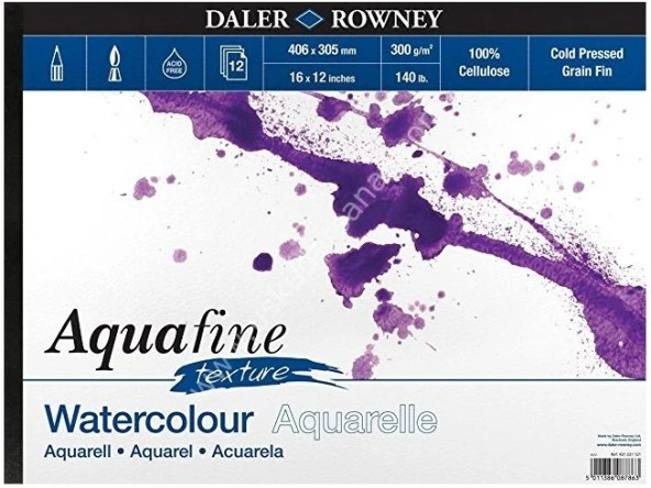 Daler Rowney Aquafine Texture Suluboya Blok 300gr 406x305mm 12 Yaprak ürün görseli 1