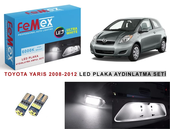 Toyota Yaris LED Plaka Aydınlatma Ampul Seti FEMEX Parlak Beyaz ürün görseli 1