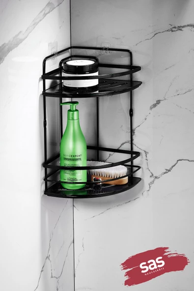 Yapışkanlı Ömür Boyu Paslanmaz Kristal Ayarlanabilir Raf Banyo Düzenleyici Şampuanlık LK-02 SS ürün görseli 1