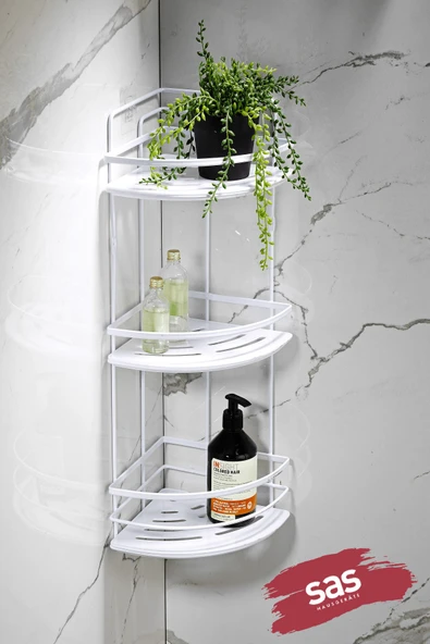Yapışkanlı Ömür Boyu Paslanmaz Kristal Ayarlanabilir Raf Banyo Düzenleyici Şampuanlık LK-03 BB ürün görseli 1