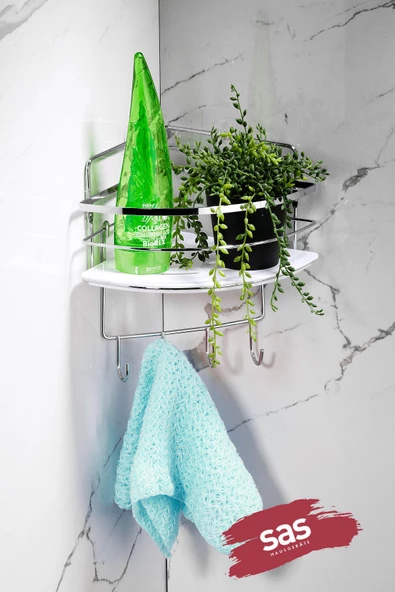 Yapışkanlı Ömür Boyu Paslanmaz Kristal Ayarlanabilir Raf Banyo Düzenleyici Şampuanlık LK-01 KBKK ürün görseli 1