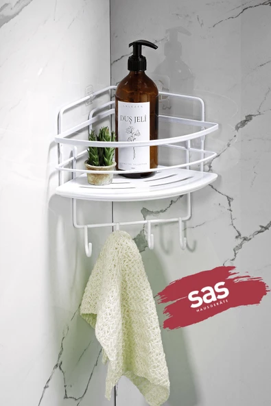 Yapışkanlı Ömür Boyu Paslanmaz Kristal Ayarlanabilir Raf Banyo Düzenleyici Şampuanlık LK-01 BBBK ürün görseli 1