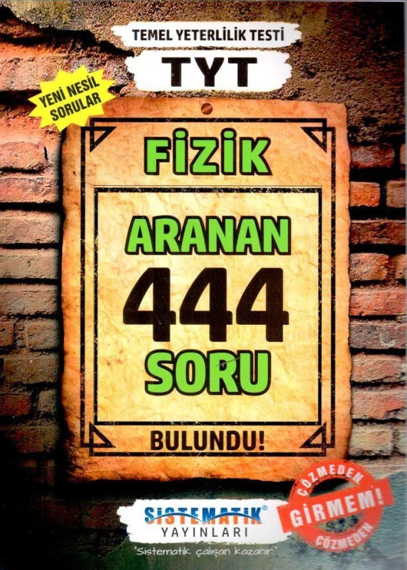 TYT Fizik 444 Aranan Soru Sistematik Yayınları ürün görseli 1