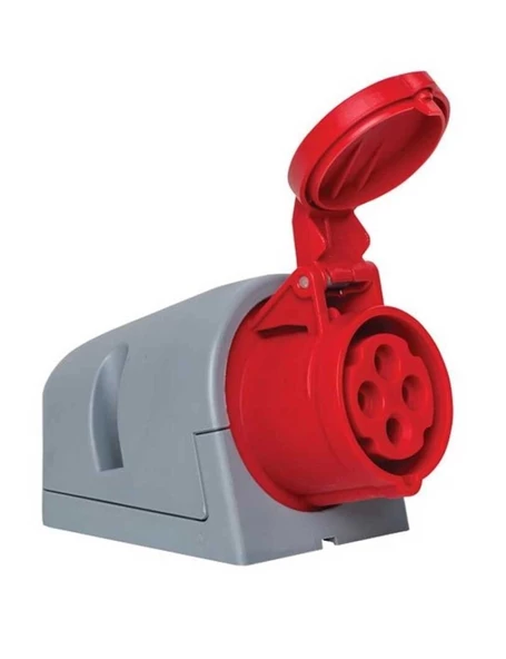 Mete Enerji 406605V 4x16A Ip44 Duvar Prizi Eğik Gövdeli 380 415 V ürün görseli 1