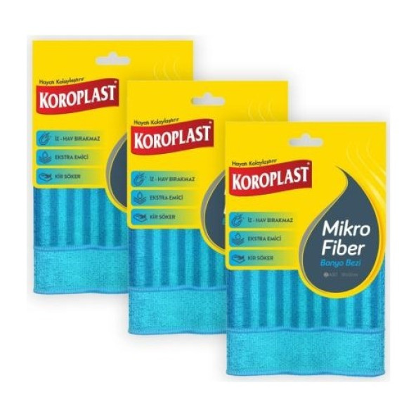 Koroplast Mikro Fiber Banyo Bezi 2 Li 30 x 30 Cm x 3 Paket ürün görseli 1