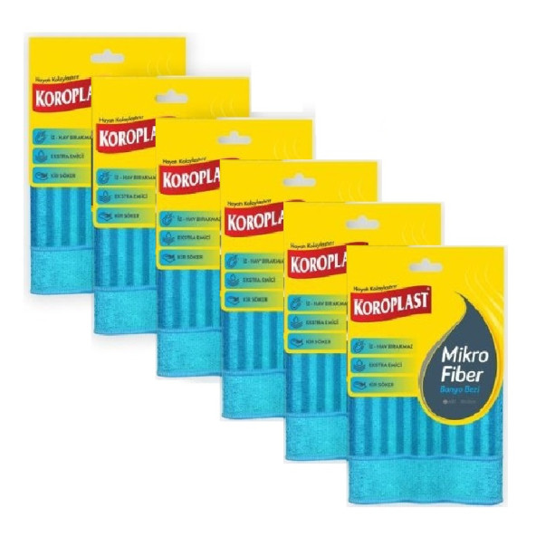 Koroplast Mikro Fiber Banyo Bezi 2 Li 30 x 30 Cm x 6 Paket ürün görseli 1