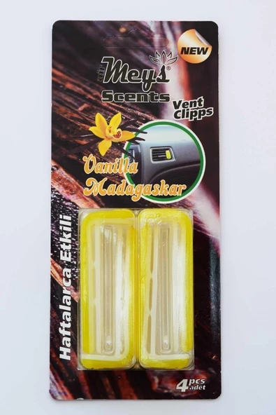 Araç Içi Klima Kokusu Klips 4'lü Vanilya Aromalı ürün görseli 1