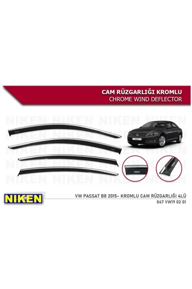 Volkswagen Passat B8 Kromlu Cam Rüzgarlığı 2015-2019 Arası ürün görseli 1
