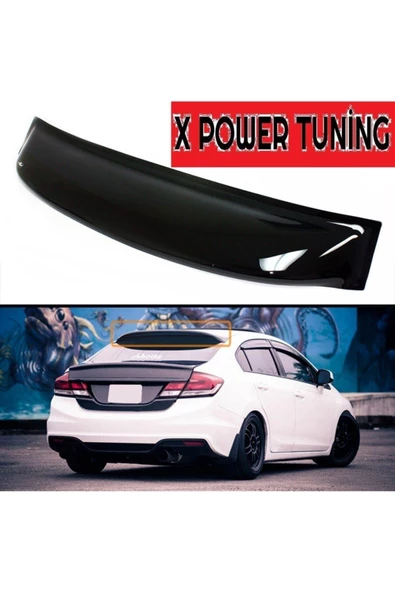 Honda Civic 2012-2015 Fb7 Sedan Plastik Cam Üstü Spoon Spoyler ürün görseli 1