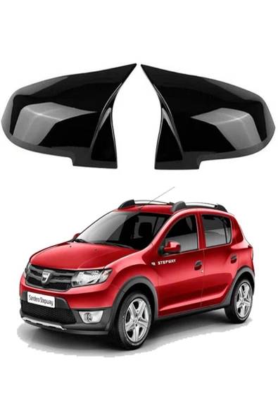 Dacia Sandero 2013 Uyumlu - Araca Özel Batman Yarasa Ayna Kapağı Pianoblack ürün görseli 1