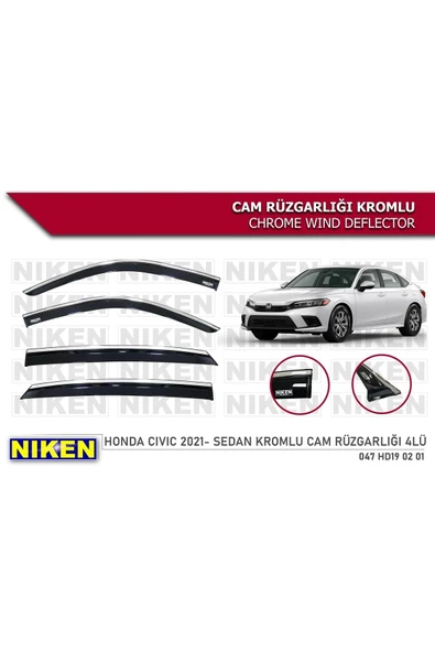 Honda Civic Kromlu Cam Rüzgarlığı 2022 Sonrası ürün görseli 1
