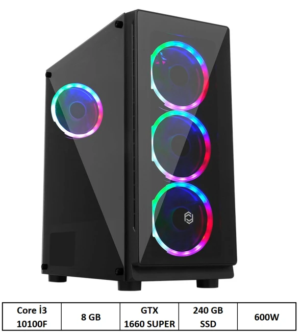 OXPC -3000 i3-10100F 8GB 240GB 6GB GTX1660 FD ürün görseli 1
