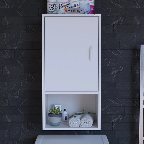 Modilayn ŞİLE 50 x 85 x 32,5 cm Makine Üstü Asma ve Çok Amaçlı Banyo Dolabı ürün görseli 1